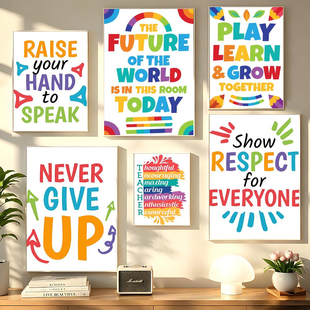 Kids Education Picture - ملصق جداري تعليمي للأطفال بتصميم إيجابي،