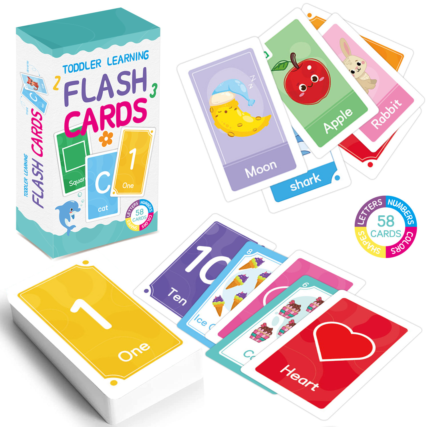 58 قطعة ABC الأبجدية البطاقات  - مراجعة Kids Education Learning وسعره