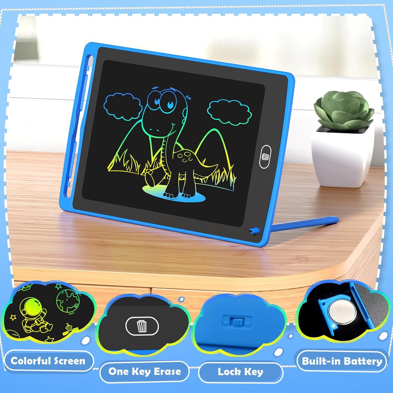 لوح كتابة LCD للأطفال، لوح رسم - مراجعة Kids Education Learning وسعره